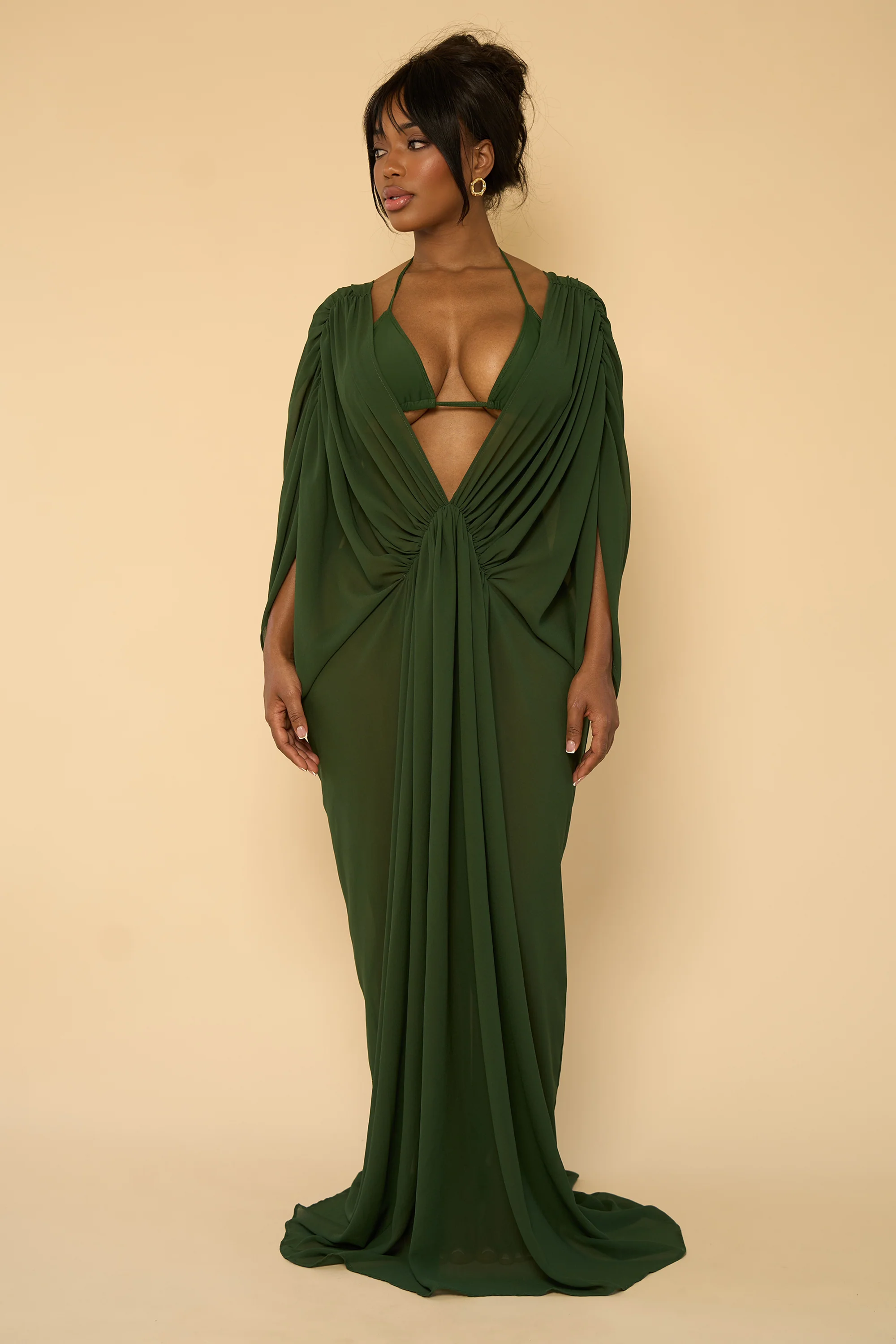 LUCY COVER UP DRESS-IVY GREEN - Image 2